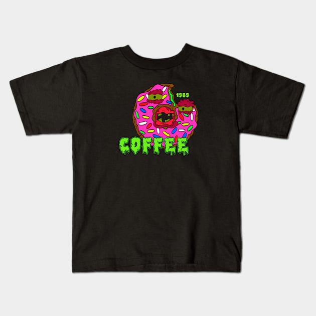 Zombie doughnut Kids T-Shirt by 1989